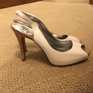 Guess cork heels-white